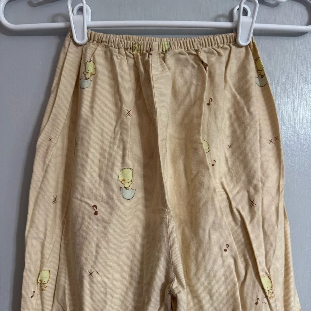 BaBu Cartoon Pajama Set in Beige and Yellow Size 9